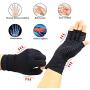 2 Pairs Arthritis Gloves,Copper Compression Arthritis Gloves,Fingerless Hand Gloves for Women and Men,Carpal Tunnel, RSI Osteoarthritis,Computer Typing, and Everyday Support (Black, Small)