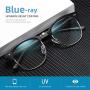 AOMASTE Blue Light Blocking Glasses Retro Semi Rimless UV400 Clear Lens Computer Eyewear For Men Women