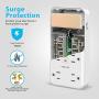 [2-Pack]VINTAR Surge Protector, Multi Plug Outlet Extender with Dusk to Dawn Night Light, USB Wall Charger with 6 Outlets and 3USB Ports, 1728J for Home,School,Office,White，ETL Certified.