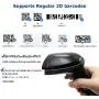 TEEMI 1D 2D Bluetooth Barcode Scanner with USB Cradle Data Receiver Charge Station, GS1 QR PDF417 Wireless Automatic Omnidirectional Screen Scanning