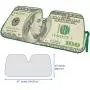 Hundred Dollar Bill Benjamin Franklin Front Windshield Sun Shade - Accordion Folding Auto Sunshade for Car Truck SUV - Blocks UV Rays Sun Visor Protector - Keeps Your Vehicle Cool - 58 x 28 Inch