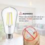 Vintage LED Edison Bulbs 60 Watt Equivalent, Eye Protection Led Bulb with 95+ CRI , Non-Dimmable, High Brightness Daylight White 4000K, ST58 Antique LED Filament Bulbs, E26 Medium Base, Pack of 4