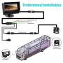 HD Backup Camera System Heavy Duty Back up Camera Monitor Kit 71080P Reversing Monitor IP69k Waterproof Rear View Camera Full Colored Night Vision Bus Truck Van/Semi-Trailer/Box Truck/RV Rear View