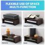 FITUEYES Computer Monitor Stand Clamp Desk TV Shelf Risers 16.7 inch 2 Tiers Monitor Stand Save Space DT204203WB