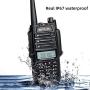 Retevis RT6 Waterproof 2 Way Radio Long Range,High Power Walkie Talkies for Adults, Dual Band 128 CH LCD Outdoor with Earpiece (2 Pack)