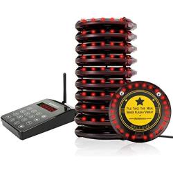 Retekess TD103 Pagers and Beepers,Pager System Long Range,3280ft,Out of Range Alarm,10 Rechargeable Buzzers for Nursery,Hospital,Restaurant,Warehouse