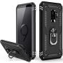 Galaxy S9 Case,Military Grade 16ft. Drop Tested Dual Layered Heavy Duty Cover with Magnetic Ring Kickstand Compatible with Car Mount Holder,Protective Phone Case for Samsung Galaxy S9 Black
