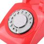 Corded Telephone Retro Rotary Dial Wired Telephone Vintage Desktop Landline Telephone(Red)