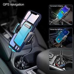 [Upgraded] Car Cup Holder Phone Mount Adjustable Gooseneck Automobile Cup-Holder-Phone-Car-Mount for iPhone 11 Pro/XR/XS Max/X/8/7 Plus/6s/Samsung S10+/Note 9/S8 Plus/S7 Edge(Blue)