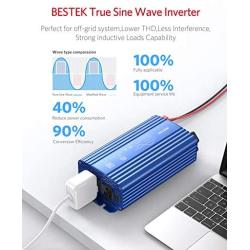 BESTEK 500W Pure Sine Wave Power Inverter DC 12V to 110V AC Car Plug Inverter Adapter Power Converter with 4.2A Dual USB Charging Ports and 2 AC Outlets Car Charger, ETL Listed, Blue