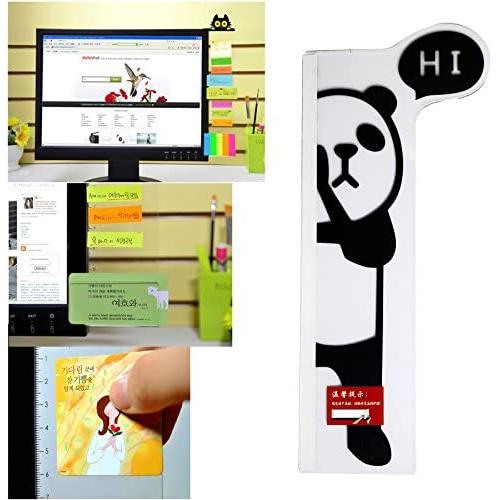 ExcelityFashion Computer Monitor Side Panel Multifunction Memo Pad Transparent Message Board Sticky Board (Hi Panda-Right)