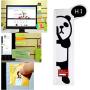 ExcelityFashion Computer Monitor Side Panel Multifunction Memo Pad Transparent Message Board Sticky Board (Hi Panda-Right)