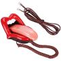 Corded Phone,Home Phone WX-3203# Multi-Functional Large Tongue Shape Telephone Desk Phone Home Decoration Red