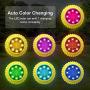 Solar Powered Disk Lights,4PCS 8 LED Waterproof in-Ground Lights Outdoor Solar Ground Lights for Pathway Garden Yard Walkway Pool )