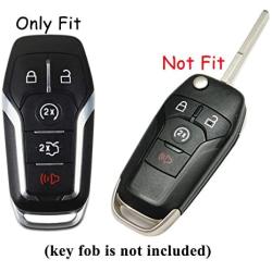 Coolbestda Silicone Key Fob Cover Protector Case Keyless Enty Holder Skin for M3N-A2C31243300 Ford F-150 F150 Fusion Explorer Edge Lincoln MKZ Mustang MKC 5buttons Smart Fob