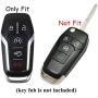 Coolbestda Silicone Key Fob Cover Protector Case Keyless Enty Holder Skin for M3N-A2C31243300 Ford F-150 F150 Fusion Explorer Edge Lincoln MKZ Mustang MKC 5buttons Smart Fob