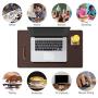 TESOBI Large Natural Cork & Leather Desk Pad, Double-Sided Desk Protector, Smooth Surface Mouse Pad, Waterproof Desk Mat Pad for Office/Home/Gaming (24'' x 14'' Coffee)