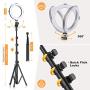 Selfie Ring Light with Tripod Stand - Dimmable Makeup Ring Light Led Camera Ringlight with Tripod and Phone Holder for Live Stream/Makeup/YouTube Video, Compatible for iPhone Android, Remote(Upgraded)