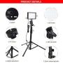 PHOPIK Dimmable Led Video Light, 5600K USB 88 Led Lighting Kit, Color Led Studio Light with Adjustable Tripod, for Desktop/Low Angle Shooting, YouTube Video, Laptop Video Conferencing -2 Packs