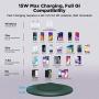 LETSCOM Ultra Slim Wireless Charger, Qi-Certified 15W Max Fast Wireless Charging Pad, Compatible with iPhone 12/11/11 Pro/XS Max/XR/XS/X/8/8+, Galaxy Note 10/Note 10+/S10/S10+/S10E (No AC Adapter)