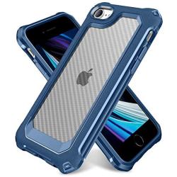 iPhone 6S Case, iPhone 6 Case with [ Screen Protector Tempered Glass x2Pack] SUPBEC Protective Phone Cover with Silicone PC+TPU Shockproof Rubber Heavy Duty Case for iPhone6 / iPhone6S-Clear Blue