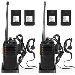 Seodon Walkie Talkies for Adults Long Range with One Extra Battery for Each Radio Rechargeable Walkie Talkie Two Way Radios with Earpiece/Headsets(2 Pack)