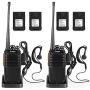 Seodon Walkie Talkies for Adults Long Range with One Extra Battery for Each Radio Rechargeable Walkie Talkie Two Way Radios with Earpiece/Headsets(2 Pack)