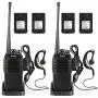 Seodon Walkie Talkies for Adults Long Range with One Extra Battery for Each Radio Rechargeable Walkie Talkie Two Way Radios with Earpiece/Headsets(2 Pack)