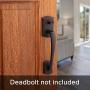 Kwikset 98150-014 Prescott Front Door Handle with Interior Tustin Lever Featuring Microban Antimicrobial Protection, Does Not Include Deadbolt​​​​​​​​​​​​​​, Venetian Bronze