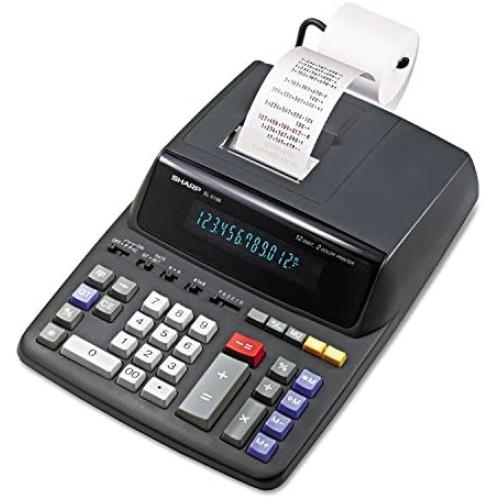 Sharp EL2196BL EL2196BL Two-Color Printing Calculator Black/Red Print 3.7 Lines/Sec