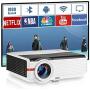 Wireless WiFi Movie 1080P Projector 6200Lux, HD Video Projectors Synchronize Smartphones Screen, Bluetooth Projector Compatible with HDMI, USB, VGA, AV, Laptop, TV Stick, PS4 for Outdoor Entertainment