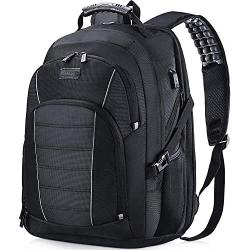 Laptop Backpack, Extra Large 17 Inch Business Travel Backpack with USB Charging Port Earphone Hole, Durable Water Resistant Work Computer Backpack College/High School Bags for Men/Women/Boys