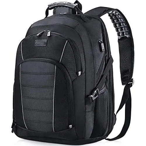 Laptop Backpack, Extra Large 17 Inch Business Travel Backpack with USB Charging Port Earphone Hole, Durable Water Resistant Work Computer Backpack College/High School Bags for Men/Women/Boys