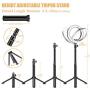 SYOSIN LED Ring Light with Extendable Tripod Stand, 8 LED Selfie Ring Light & Phone Holder with 3 Color Modes and 10 Brightness for Tiktok, YouTube Video, Makeup, Photography, Live Streaming