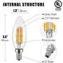 LED Light Bulbs, Emotionlite Dimmable Candelabra Bulbs, E12 Base, Warm White, Chandelier Light, Ceiling Fan Bulb, 40W Equivalent, 4W, 2700K, 350LM, UL Listed, 6 Pack LED Light Bulbs, Emotionlite Dimmable Candelabra Bulbs, E12 Base, Warm White, Chandelier Light, Ceiling Fan Bulb, 40W Equivalent, 4W, 2700K, 350LM, UL Listed, 6 Pack