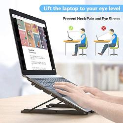 Metal Mesh Laptop Tablet Stand, Foldable Portable Ventilated Desktop Laptop Holder, Desktop Document Book Holder, Black (Black3)