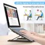 Metal Mesh Laptop Tablet Stand, Foldable Portable Ventilated Desktop Laptop Holder, Desktop Document Book Holder, Black (Black3)