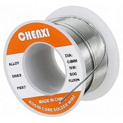 Great Quality Rosin Core Tin Lead Solder Wire - Sn63 Pb37, Diameter 0.031inches 0.8mm, Net 1.8oz 50g, Wire Solder For Electrical Soldering