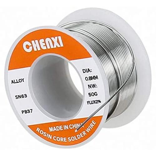 Great Quality Rosin Core Tin Lead Solder Wire - Sn63 Pb37, Diameter 0.031inches 0.8mm, Net 1.8oz 50g, Wire Solder For Electrical Soldering