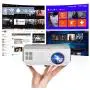 Portable WiFi Projector Android 7.1 Wireless Bluetooth Home Theater Mini Outdoor Projector 3000 Lumen 1080P Smart Projector Airplay Miracast for Smartphone Laptop PS4 Video Game Movie HDMI USB VGA