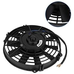 Aramox Car Cooling Fan, 12V 24V 80W 9 Inch Universal Curved Blade Air Conditioner Condenser Electric Cooling Fan