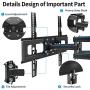 Everstone Full Motion TV Wall Mount with Height Adjustment for Most 32-65 inch LED, LCD, OLED Flat&Curved TVs, Bracket Swivel Articulating Arms Extension Tilt up to VESA 400mm, 121lbs, 16'' Wood Stud