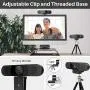 3 in 1 Webcam - C980 Pro Webcam 1080P, 2 Speakers & 4 Built-in Omnidirectional Microphones Arrays, Webcam with Microphone for Video Conferencing Streaming, Noise Reduction, Plug & Play, w/Cover