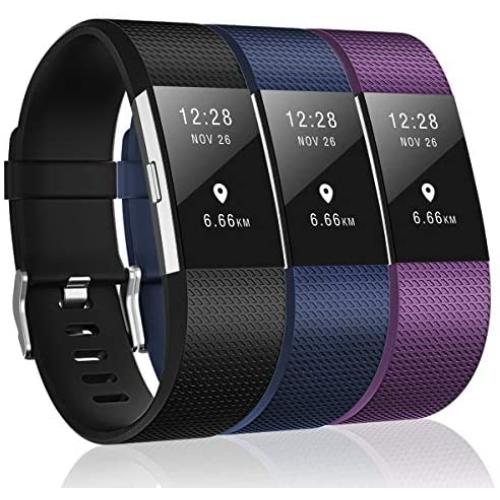 3 Pack Bands Compatible with Fitbit Charge 2, Classic & Special Edition Replacement Bands for Fitbit Charge 2, Women Men