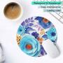 ITNRSIIET Mouse Pad, Stitched Edge, Premium-Textured Mouse Mat, Waterproof, Non-Slip Rubber Base Round Mousepad for Laptop Computer PC Office. Cute Design Desk Accessories, Cute Flower