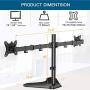 13-32 Dual Monitor Stand, Heavy-Duty Free Standing Two Arm Monitor Mount for Two 13 to 32 inch LCD Flat Curved with Swivel, Swivel and Tilt, 17.6lbs per Arm