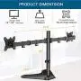 13-32 Dual Monitor Stand, Heavy-Duty Free Standing Two Arm Monitor Mount for Two 13 to 32 inch LCD Flat Curved with Swivel, Swivel and Tilt, 17.6lbs per Arm 13-32 Dual Monitor Stand, Heavy-Duty Free Standing Two Arm Monitor Mount for Two 13 to 32 inch LCD Flat Curved with Swivel, Swivel and Tilt, 17.6lbs per Arm