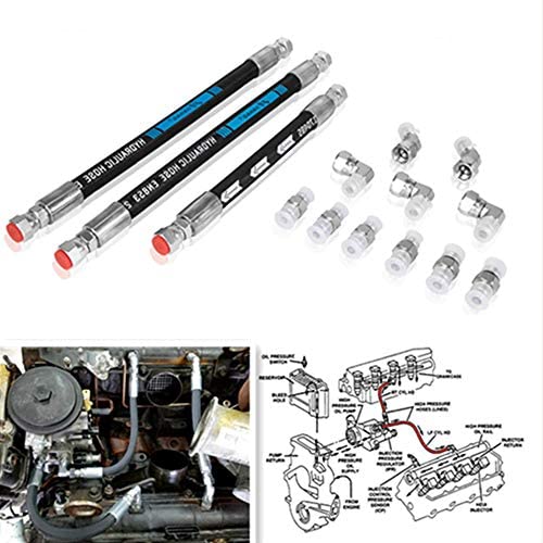 SENWEN 7.3L Powerstroke high pressure oil pump HPOP hose line kit and cross line pipe for 1999-2003 Ford.