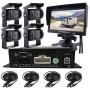 JOINLGO 4 Channel H.264 256GB SD 720P AHD HD Mobile Vehicle Car DVR MDVR Video Recorder Kit with 4pcs Waterproof Side Rear View Backup Night Vision Metal IR 1.0MP Car Camera 7'' HD Car Monitor