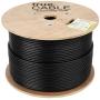 trueCABLE Cat6A Shielded Riser (CMR), 1000ft, Black, 23AWG Solid Bare Copper, 750MHz, ETL Listed, Overall Foil Shield (FTP), Bulk Ethernet Cable